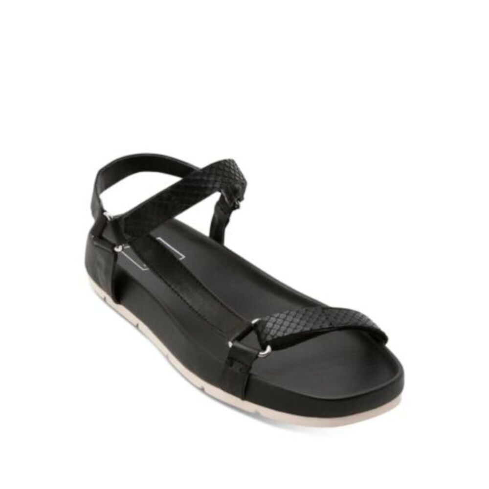 DOLCE VITA Womens Black Snake Skin 1/2" Platform Colm Wedge Sandals Shoes 7.5
